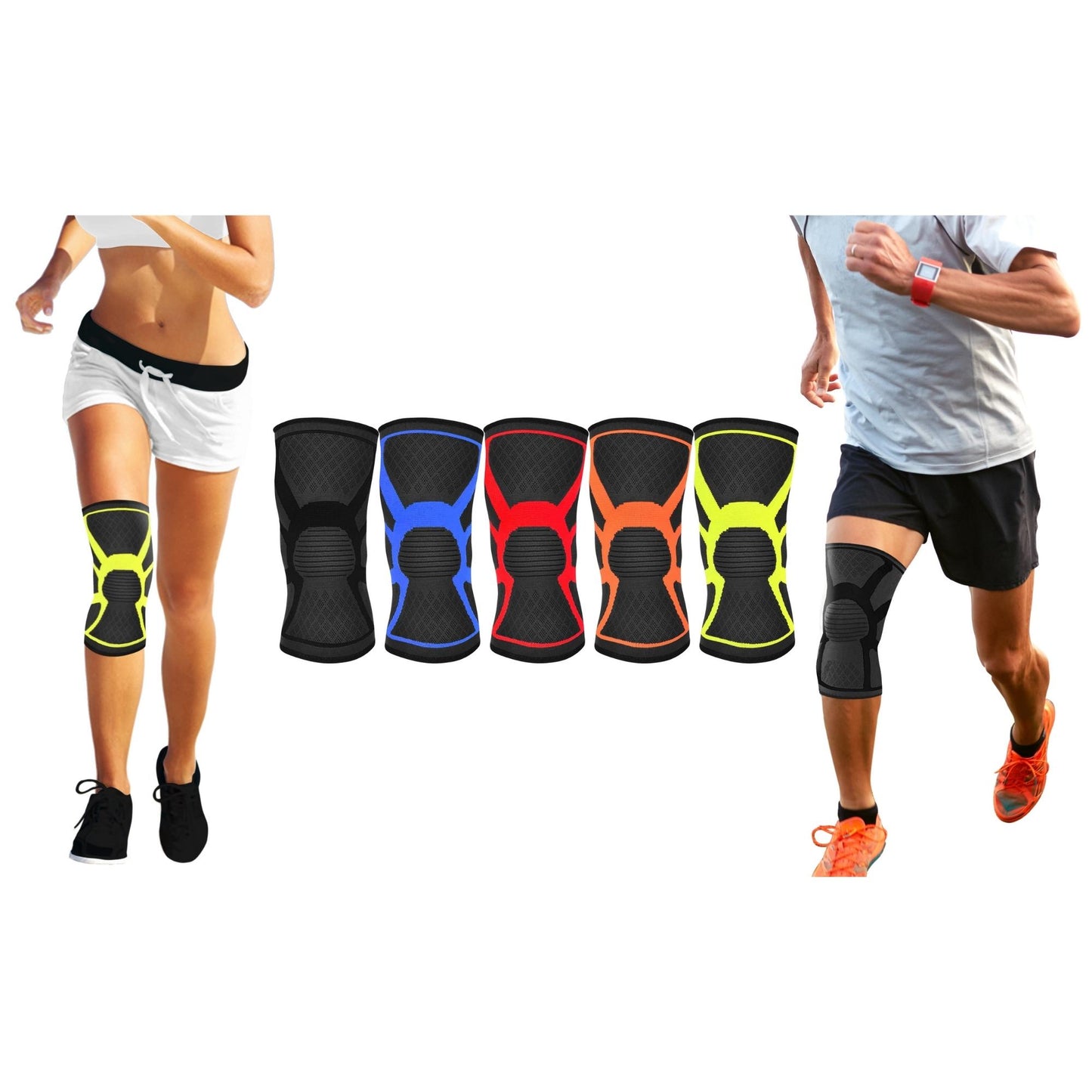 DCF Knee Compression Sleeve Support with Gel Grip (1-Pair)