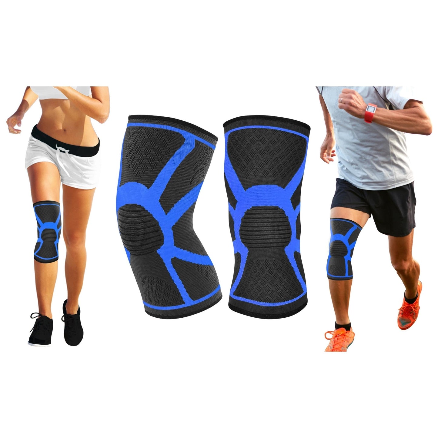 DCF Knee Compression Sleeve Support with Gel Grip (1-Pair)