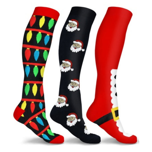 Holiday Fun Knee High Compression Socks (3-Pairs)