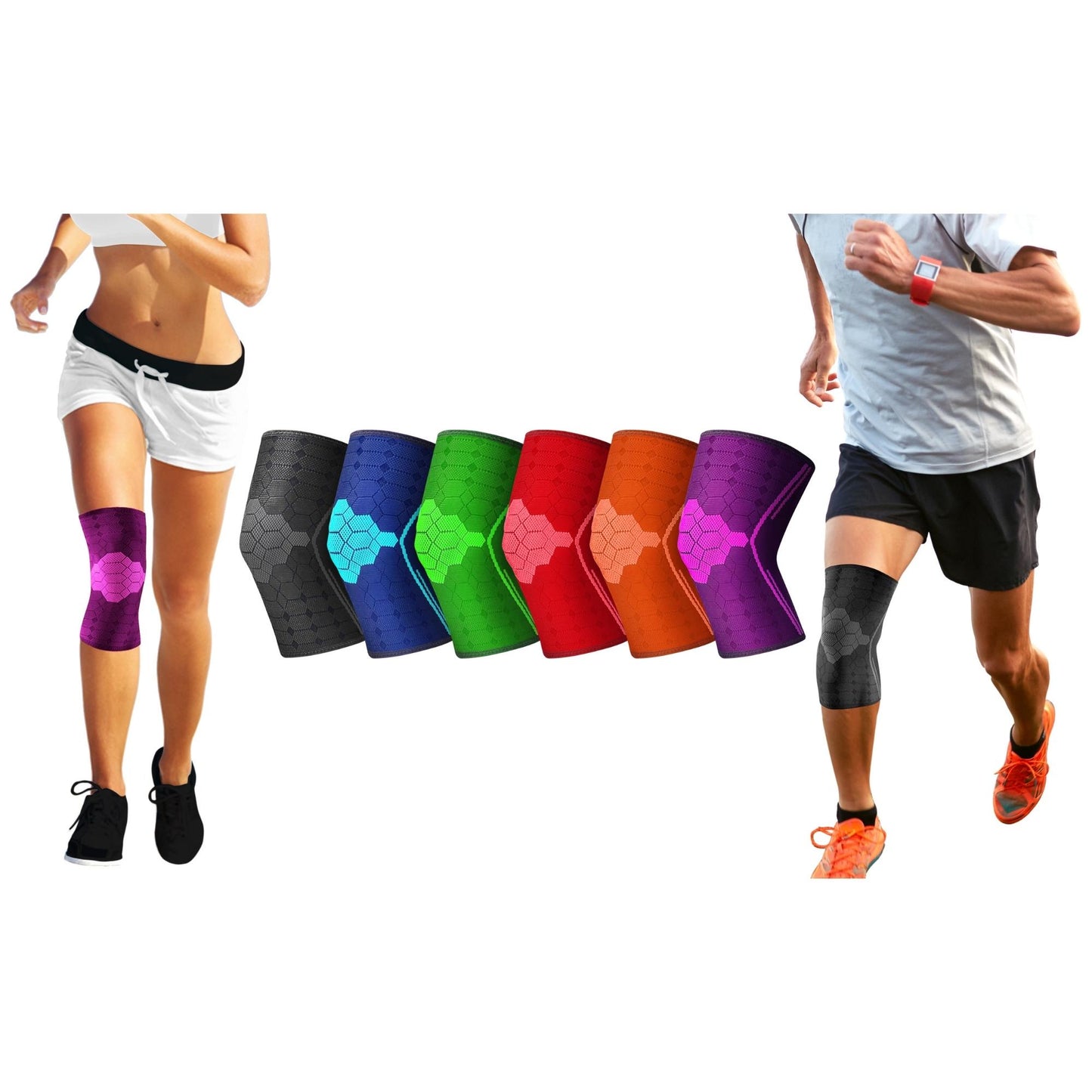 DCF Elite Knee Support Compression Sleeve with Gel Grip (2-Piece)