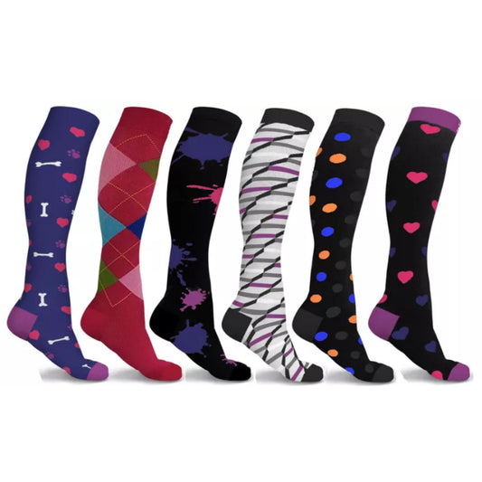 DCF Fun and Novelty Knee High Compression Socks (3-Pack)