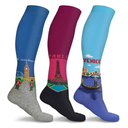 Fun and Travel Compression Socks (3 or 6-Pairs)