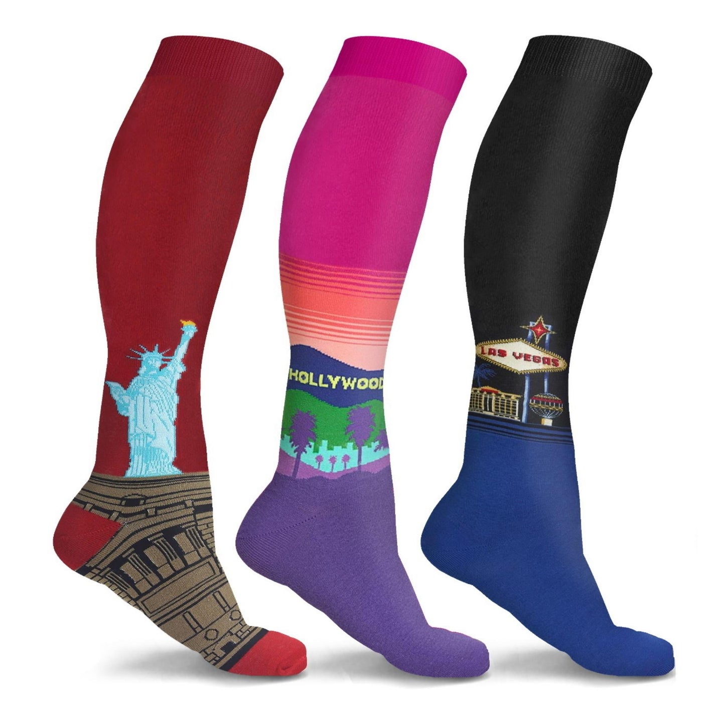 Fun and Travel Compression Socks (3 or 6-Pairs)