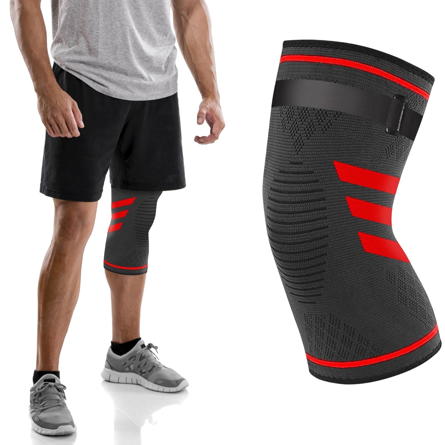 DCF Compression Knee Sleeve with Adjustable Strap (1- or 2-Piece)