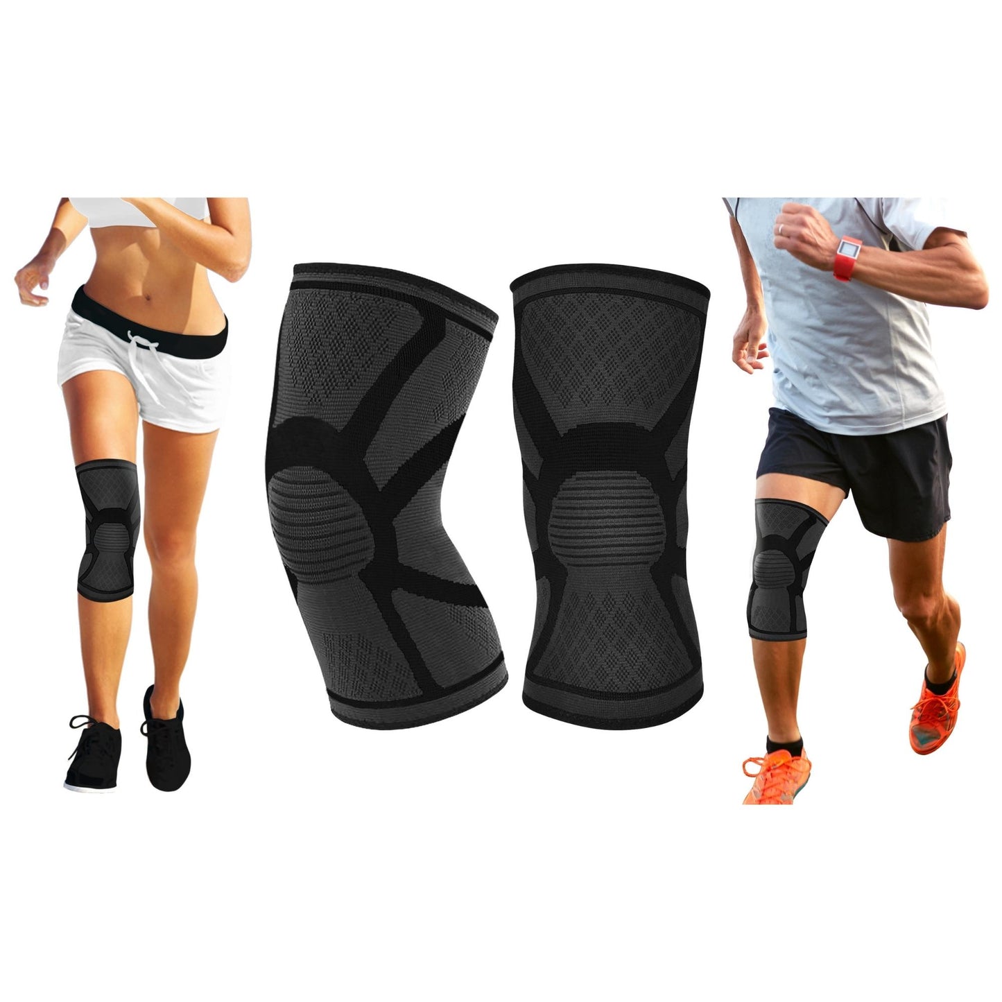 DCF Knee Compression Sleeve Support with Gel Grip (1-Pair)