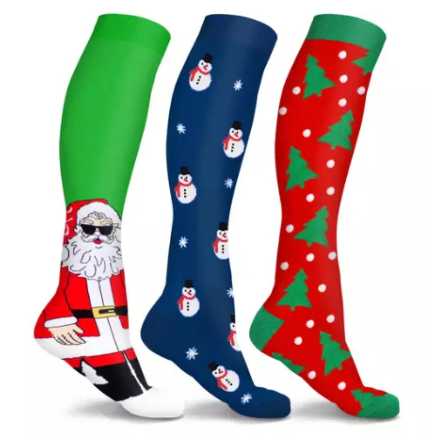 Holiday Fun Knee High Compression Socks (3-or-6 Pairs)