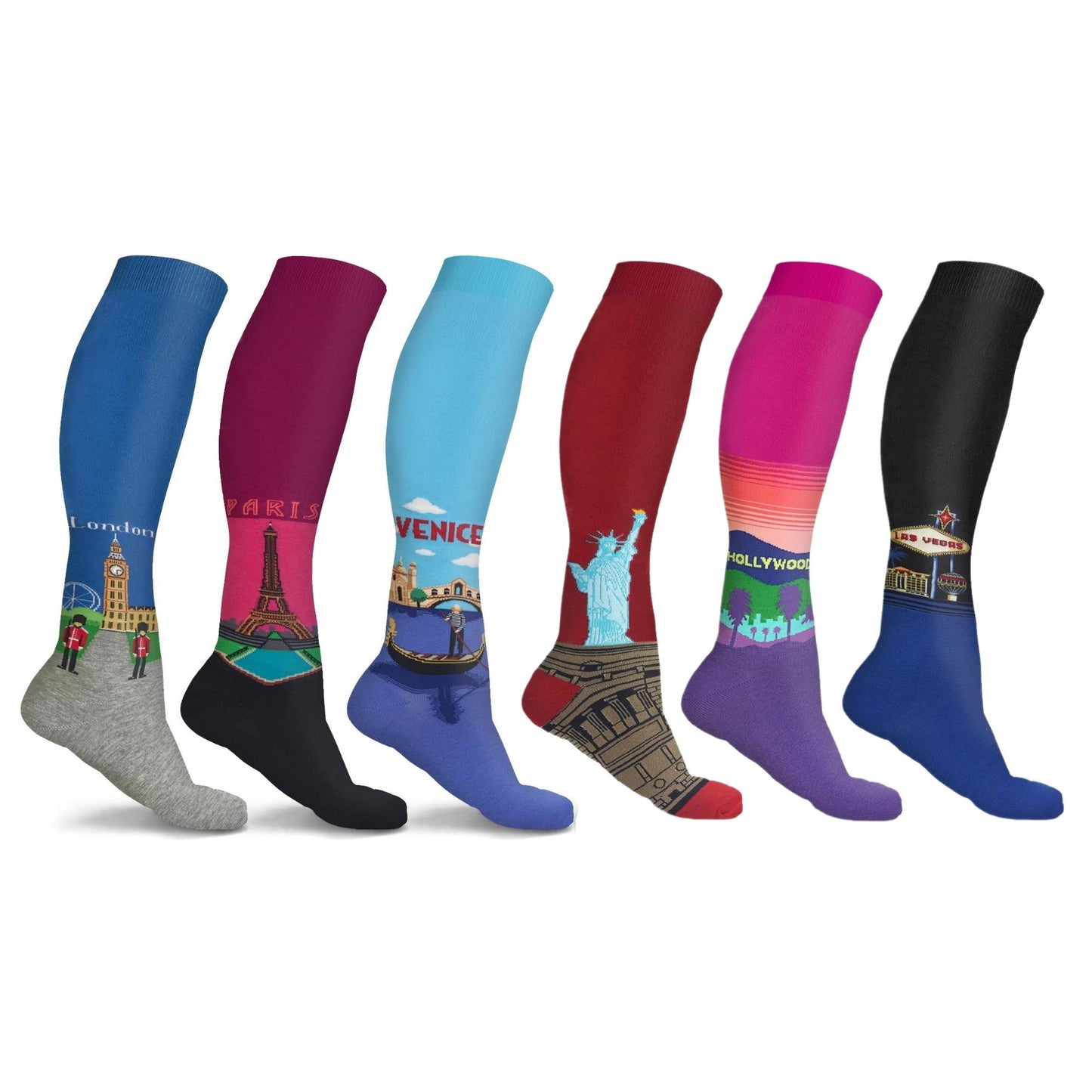 Fun and Travel Compression Socks (3 or 6-Pairs)