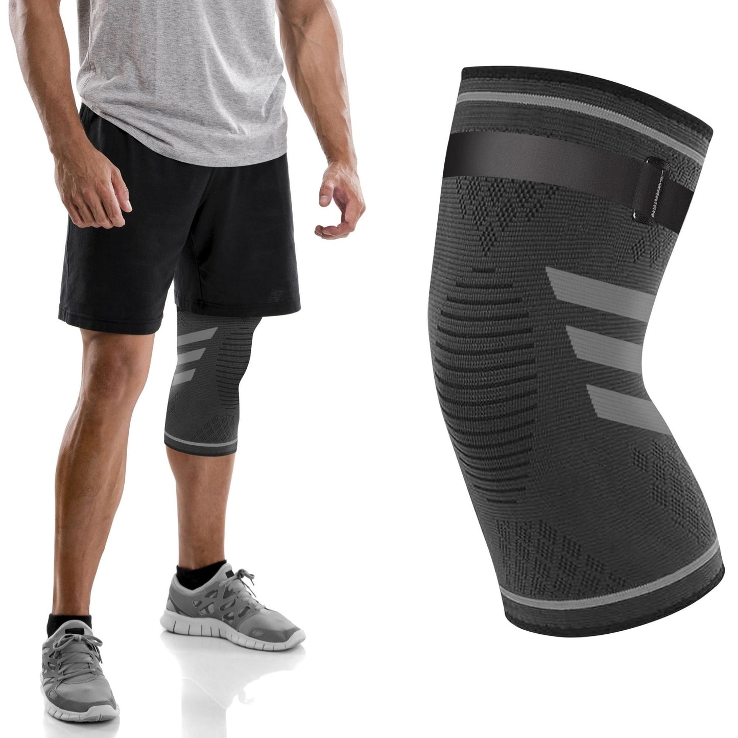 DCF Compression Knee Sleeve with Adjustable Strap (1- or 2-Piece)