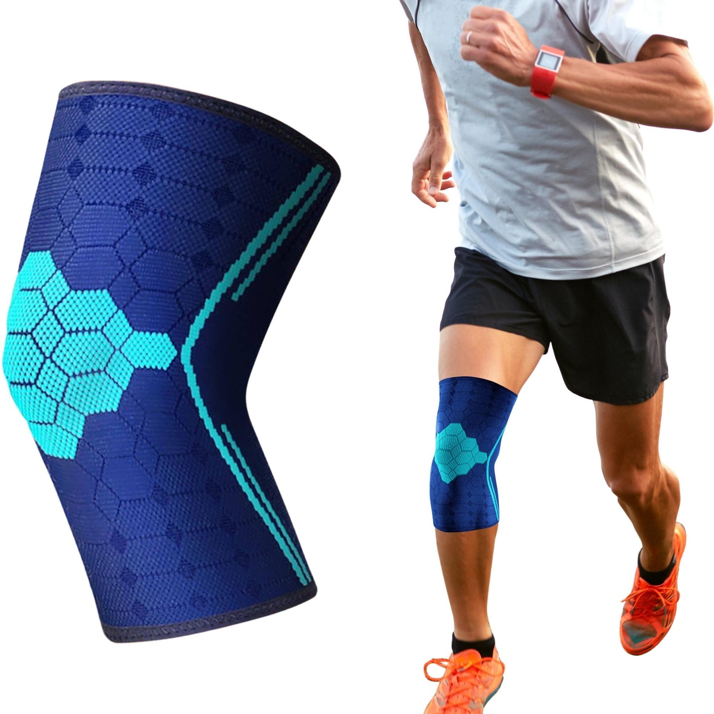 DCF Elite Knee Support Compression Sleeve with Gel Grip (2-Piece)