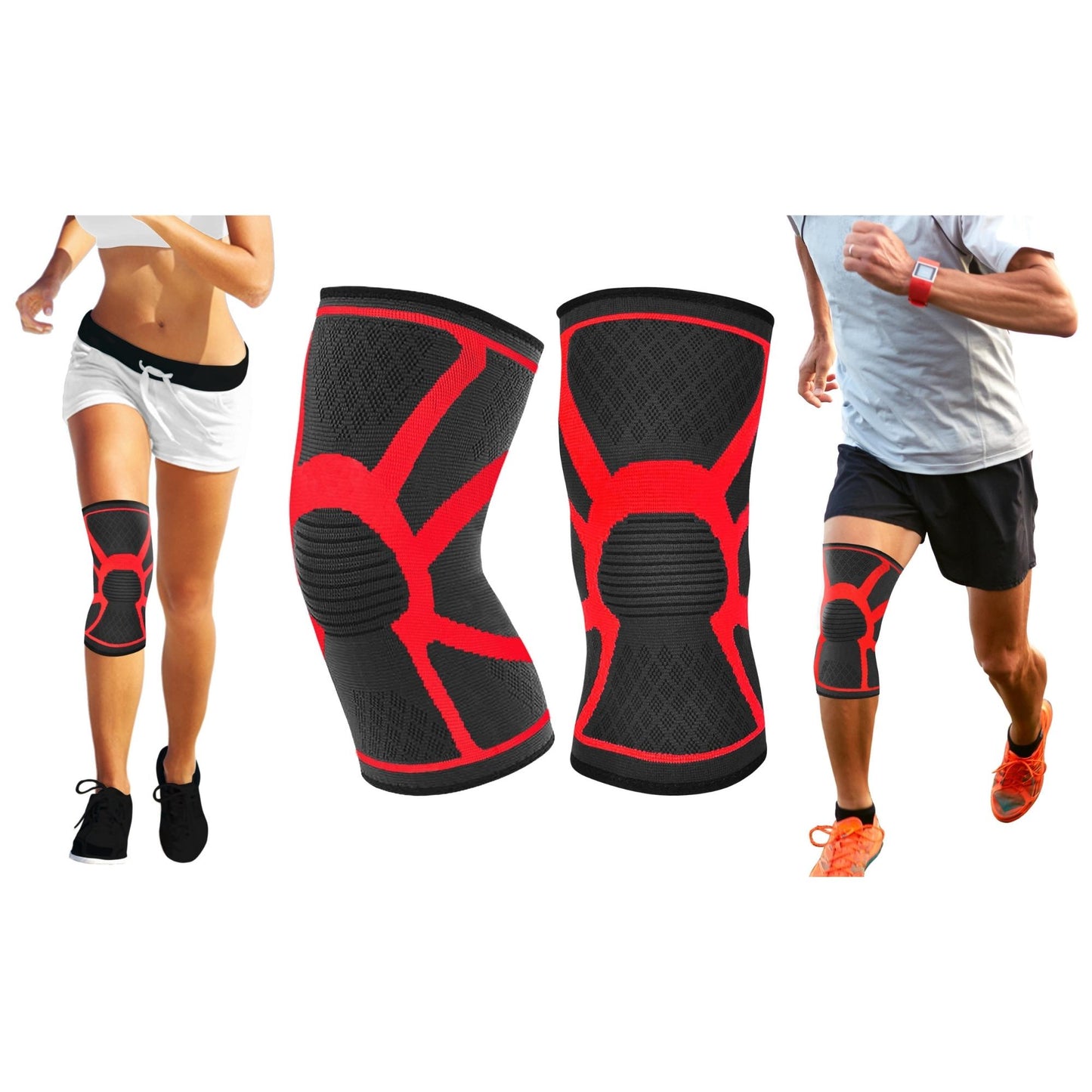 DCF Knee Compression Sleeve Support with Gel Grip (1-Pair)