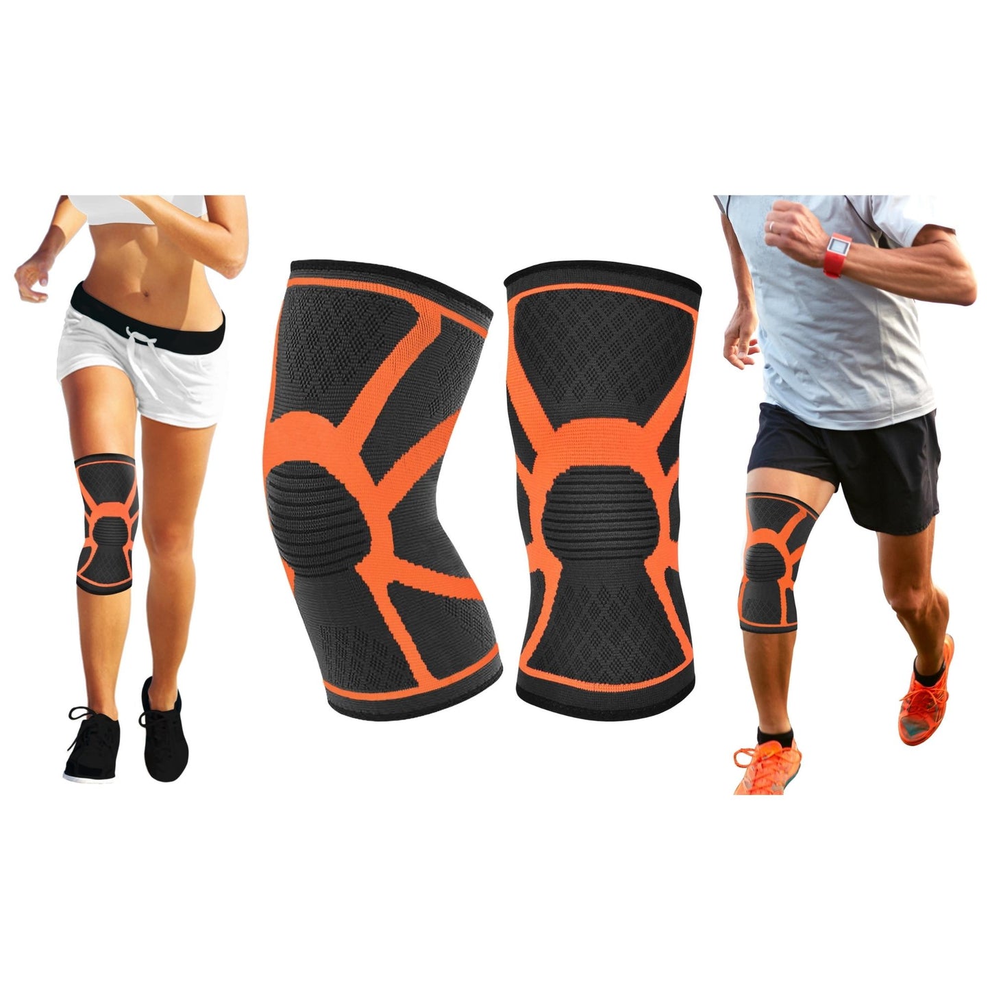 DCF Knee Compression Sleeve Support with Gel Grip (1-Pair)