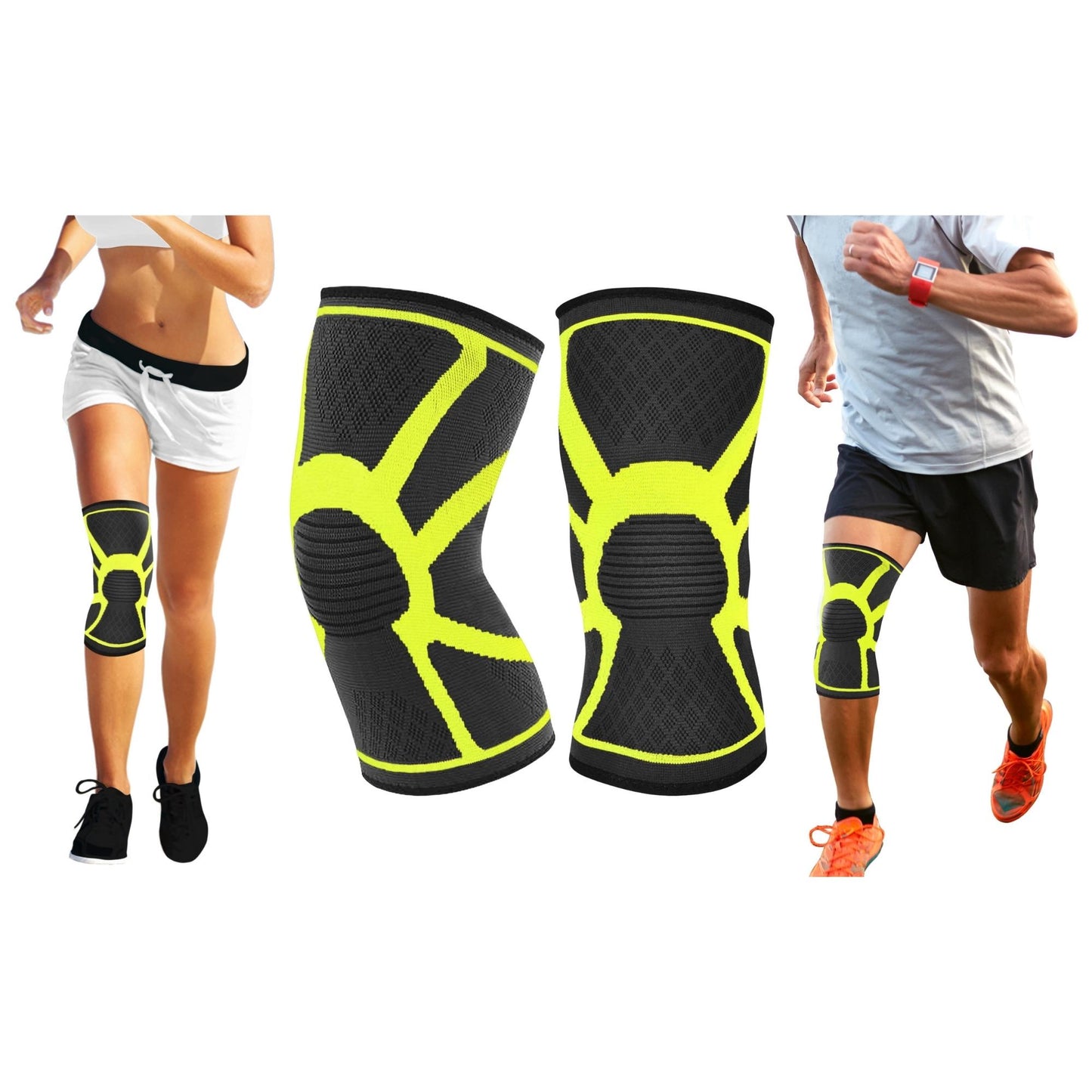 DCF Knee Compression Sleeve Support with Gel Grip (1-Pair)