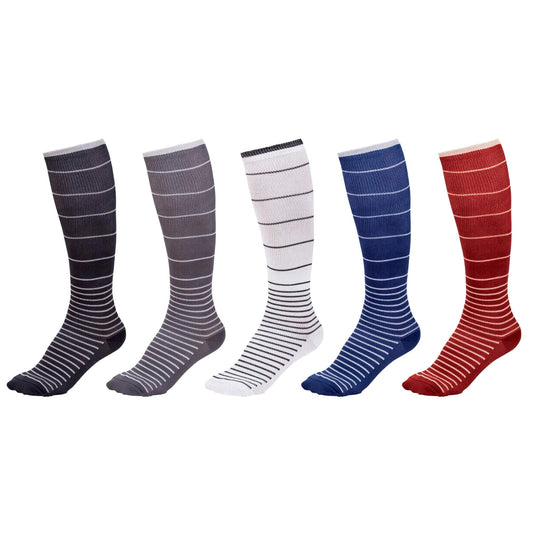 Unisex Ultra-Support Striped Color Compression Socks (5-Pack)