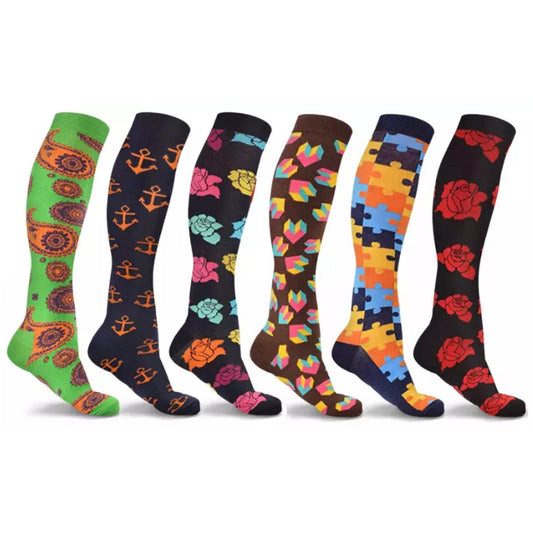 DCF Fun and Expressive Compression Socks (3- or 6-Pack)