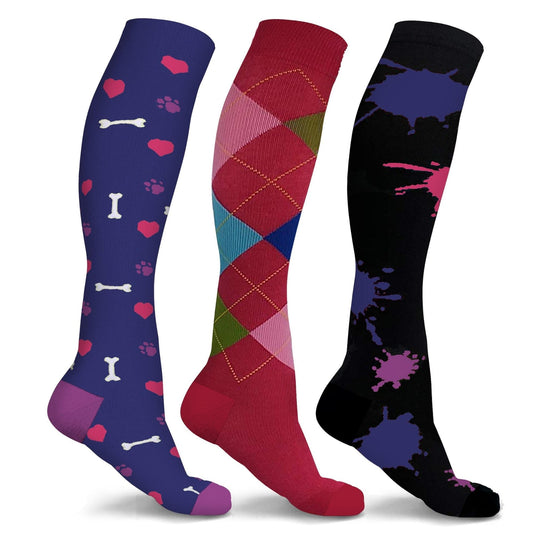 DCF Fun & Expressive Knee-High Compression Socks (3-Pairs)