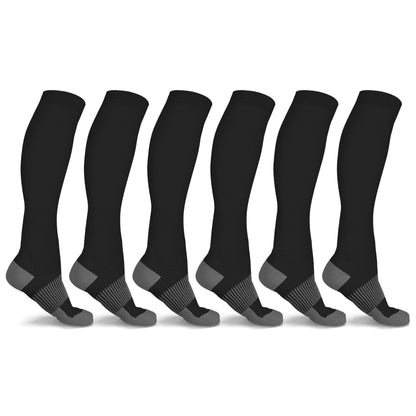 xFit Solid Copper-Infused Knee-High Compression Socks (6 Pairs)