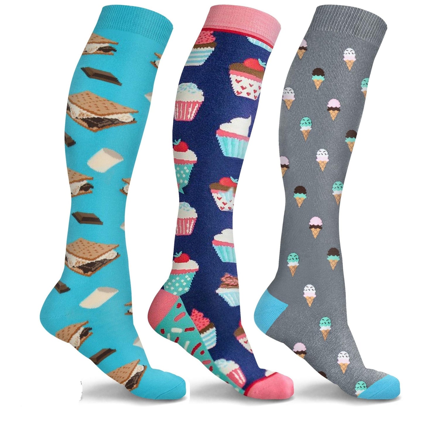 DCF Fun and Expressive Compression Socks (3-Pack)