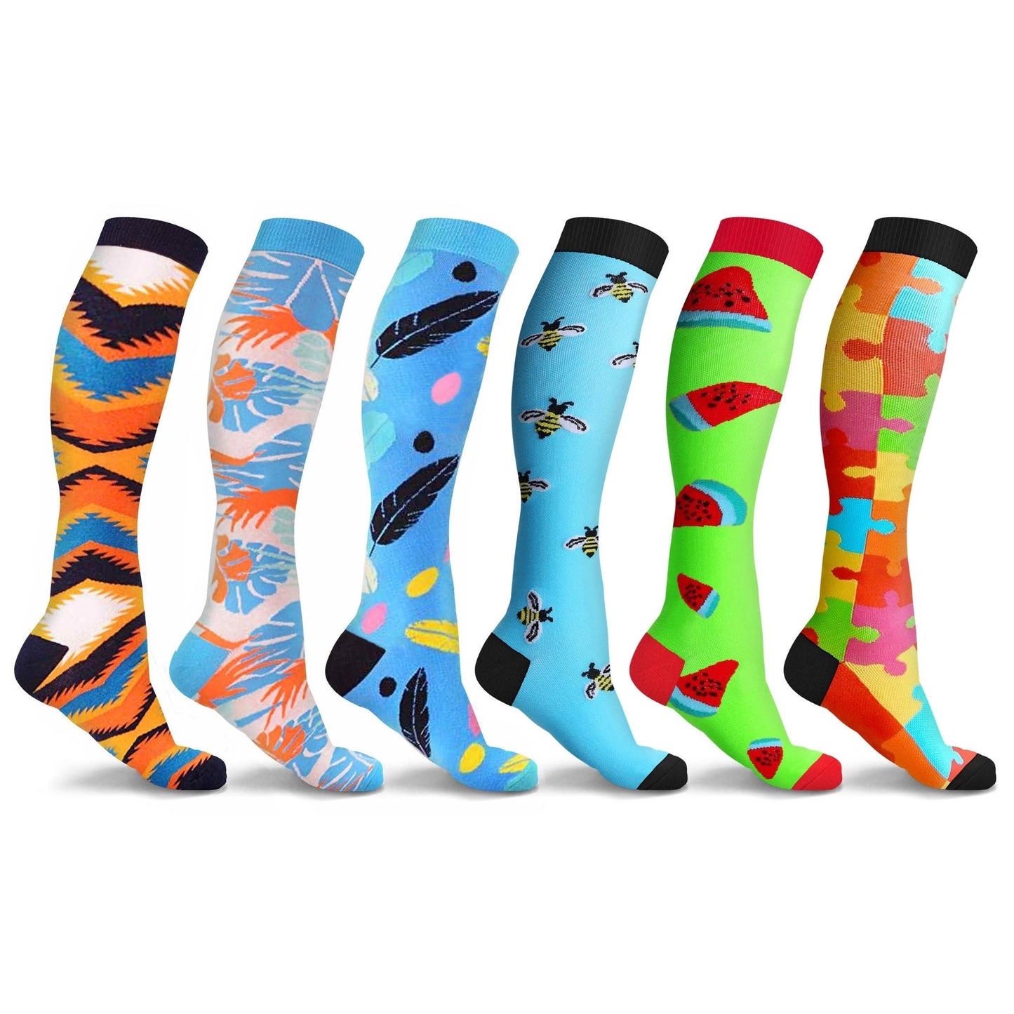 DCF Fun and Expressive Compression Socks (3-Pack)