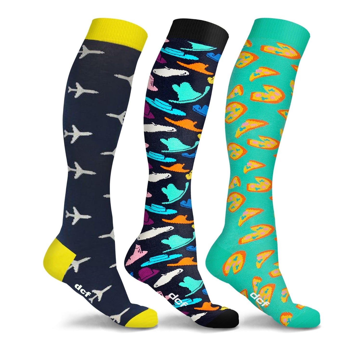 DCF Fun and Expressive Compression Socks (3-Pack)