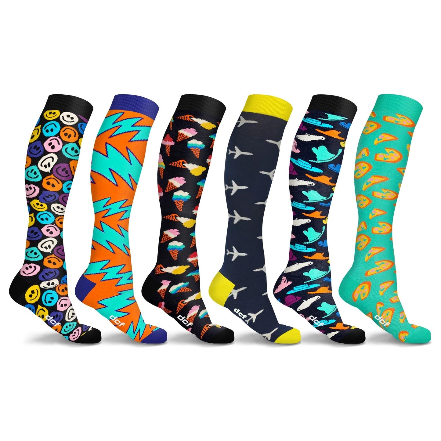 DCF Fun and Expressive Compression Socks (3-Pack)