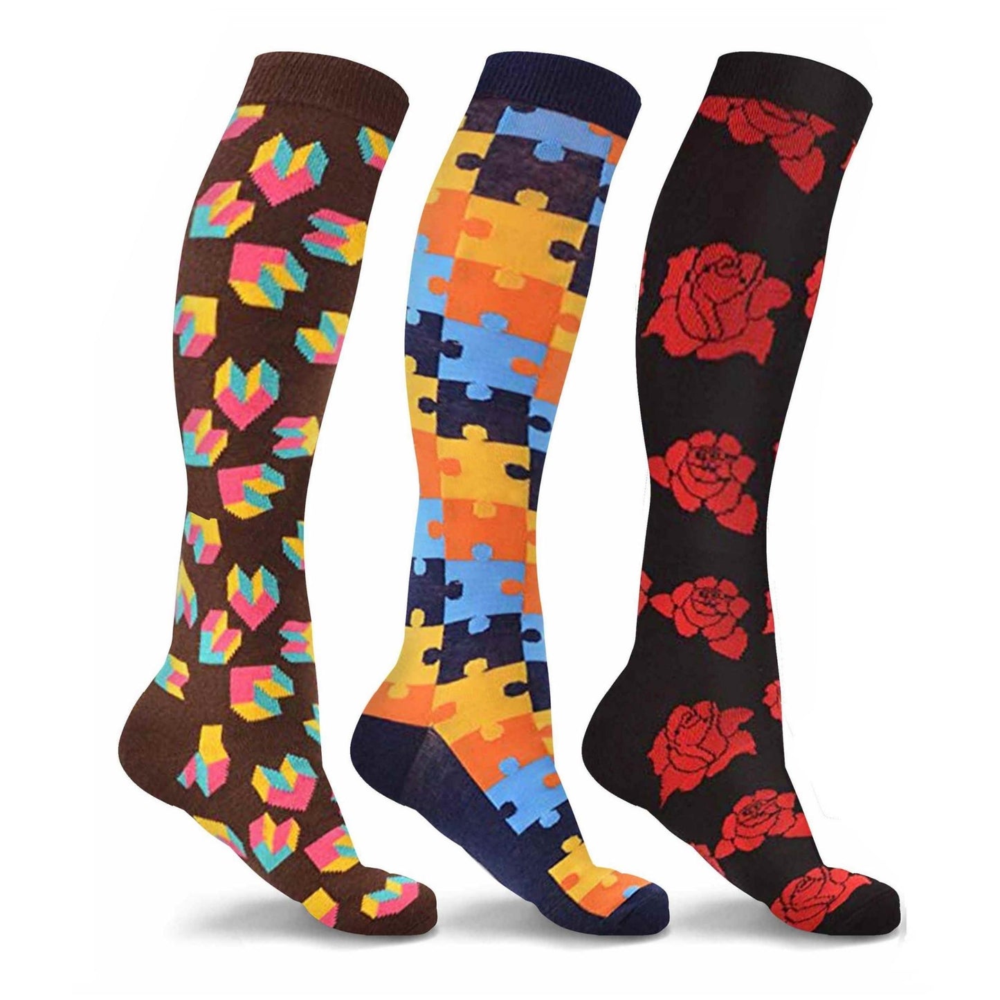 DCF Fun and Expressive Compression Socks (3- or 6-Pack)