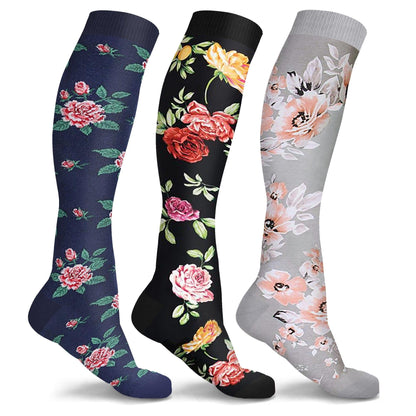 DCF Floral Compression Socks (3 or 6-Pairs)